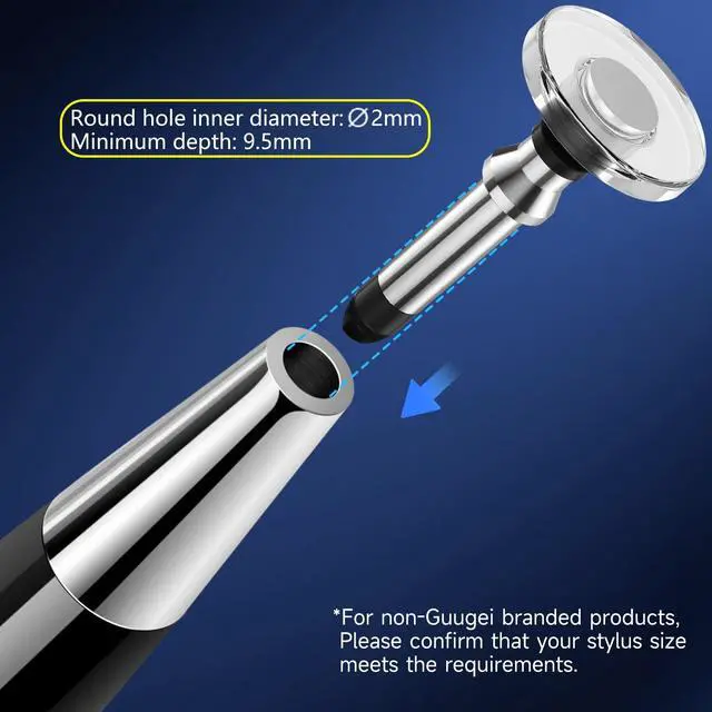 Alt view image 6 of 6 - 12-Pack Disc Nibs for Stylus Touch Screen Pen Transparent Replacement Tips