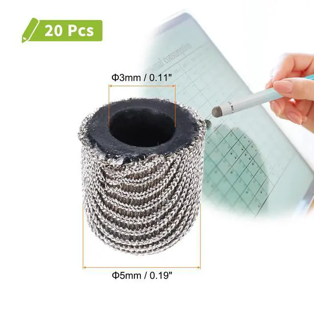 Alt view image 2 of 6 - 20Pcs Replacement Fiber Mesh Tips for Stylus Pens 5mm Suitable for Capacitive Touch Screen,High Sensitivity,Soft,No Scratch Screen Pen Tip