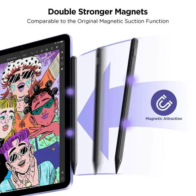 Alt view image 7 of 7 - Stylus Pen for iPad 2018-2026, 15Mins Fast Charge for Apple Pencil
