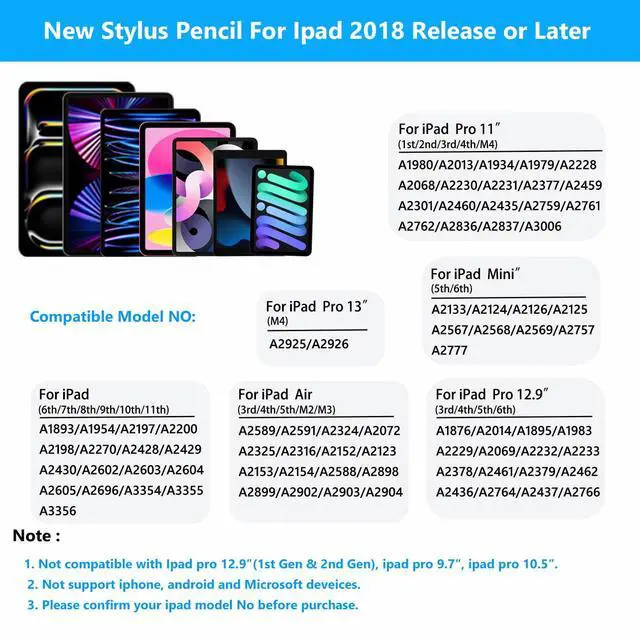 Alt view image 4 of 6 - Stylus Pen for Apple iPad Pencil - iPad Pen Palm Rejection