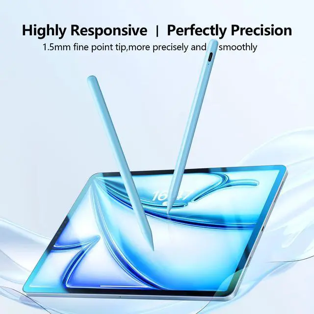 Alt view image 2 of 7 - Stylus Pen for iPad 6-11th Gen 2X Fast Charge, Palm Rejection-Blue