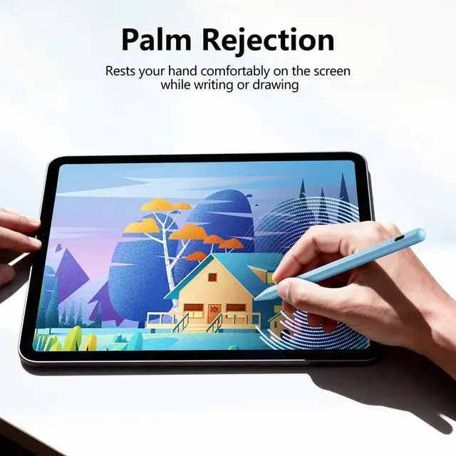 Alt view image 6 of 7 - Stylus Pen for iPad 6-11th Gen 2X Fast Charge, Palm Rejection-Blue