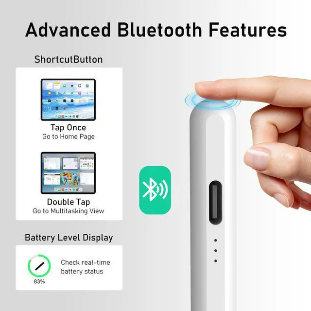Alt view image 3 of 7 - iPad Pencil Find My, Stylus Pen for iPad with Easy Shortcuts