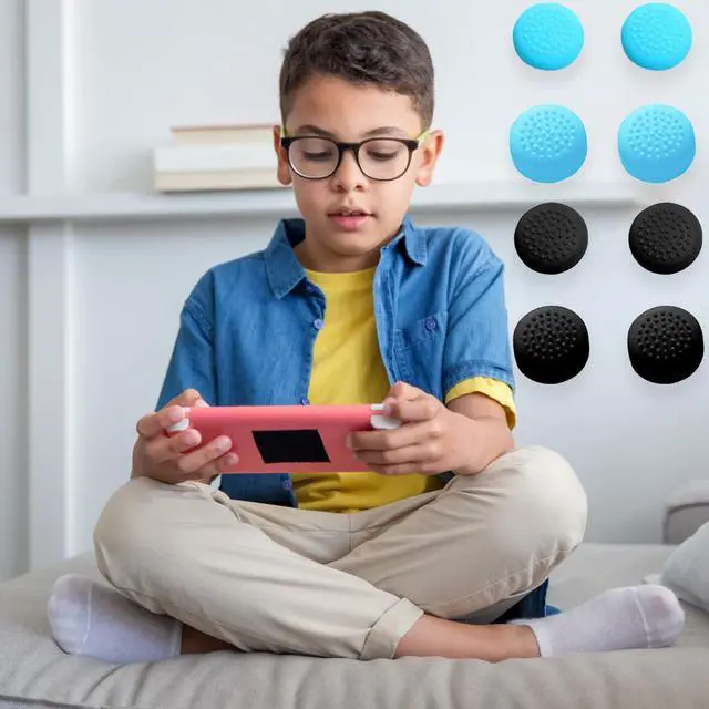 Alt view image 4 of 4 - 16 Pcs Silicone Joystick Thumb Stick Grip Covers Analog Controller Gamepad Thumb Stick Grip Caps Compatible with Nintendo Switch & Switch Lite