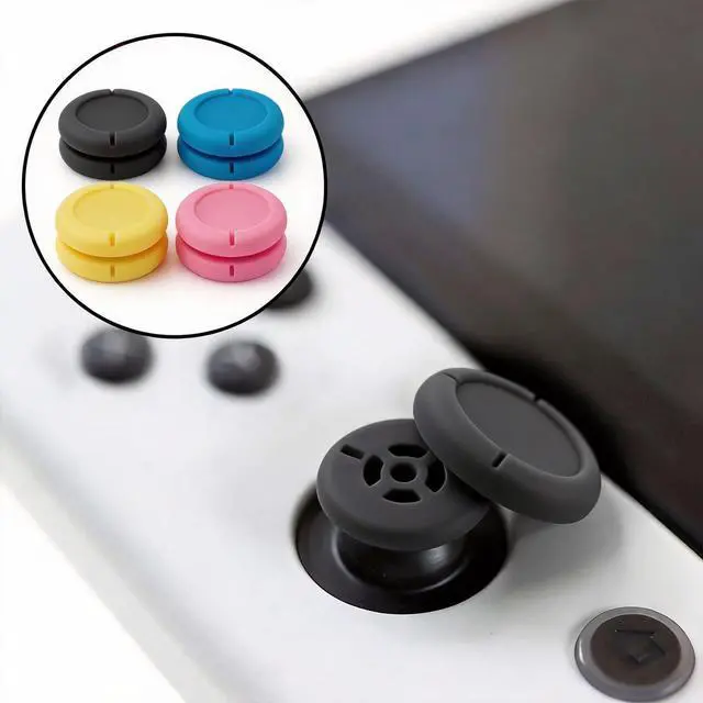Alt view image 4 of 5 - 10 Pack Anti-Slip Silicone Thumb Grips for Nintendo Switch Joy-Con