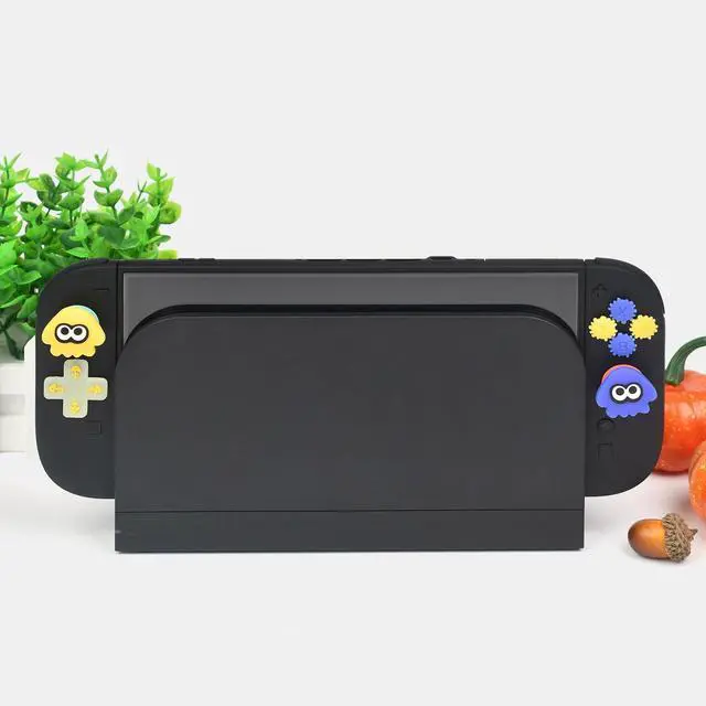 Alt view image 5 of 7 - Thumb Grips & Button Caps for Nintendo Switch 2 Joystick Caps, 4 Letter Button Covers, 1 D-Pad Cap, Yellow Blue Squid Shape, Soft Silicone, Anti-Scratch Wear-Resistant