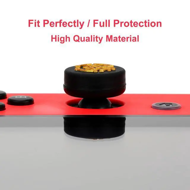 Alt view image 3 of 6 - Cute Thumb Grip Caps for Nintendo Switch/Lite/OLED, Silicone Analog Joystick Button Cover Thumbstick 3D Ergonomic Cap for NS Controller Joycon (Black)