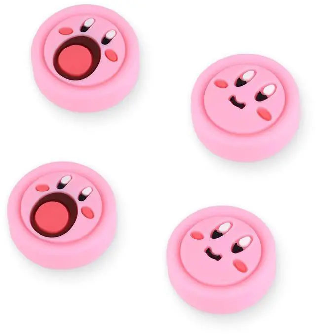Main image of Cute 4-Pack Thumb Grips for Switch/Switch Lite/OLED - Soft Silicone Joy Con Joystick Cover - Pink