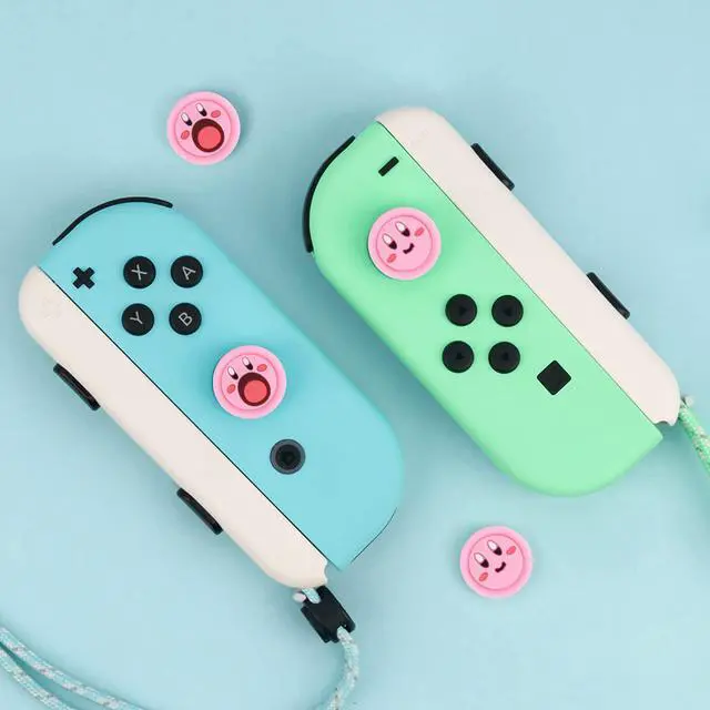 Alt view image 3 of 7 - Cute 4-Pack Thumb Grips for Switch/Switch Lite/OLED - Soft Silicone Joy Con Joystick Cover - Pink