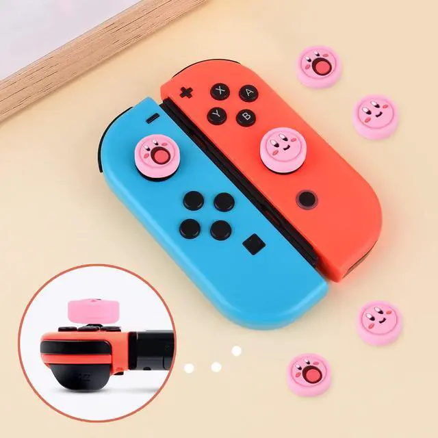 Alt view image 4 of 7 - Cute 4-Pack Thumb Grips for Switch/Switch Lite/OLED - Soft Silicone Joy Con Joystick Cover - Pink