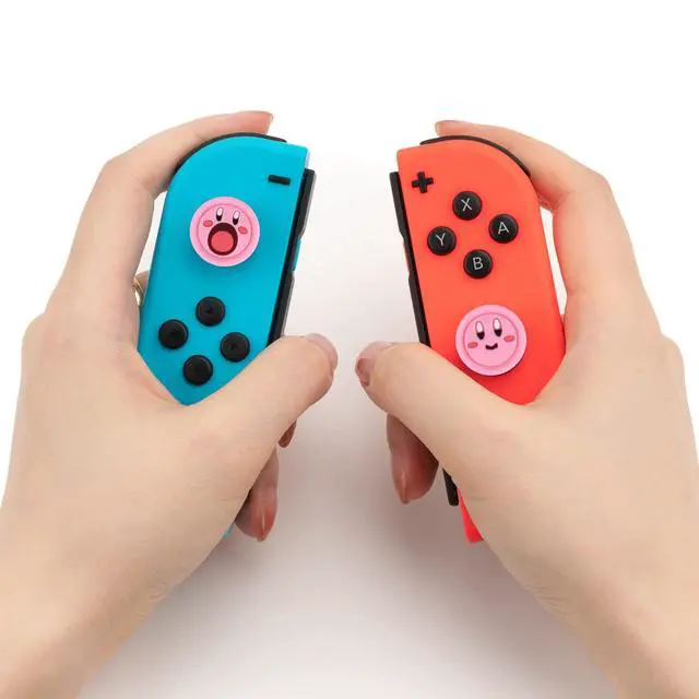 Alt view image 5 of 7 - Cute 4-Pack Thumb Grips for Switch/Switch Lite/OLED - Soft Silicone Joy Con Joystick Cover - Pink