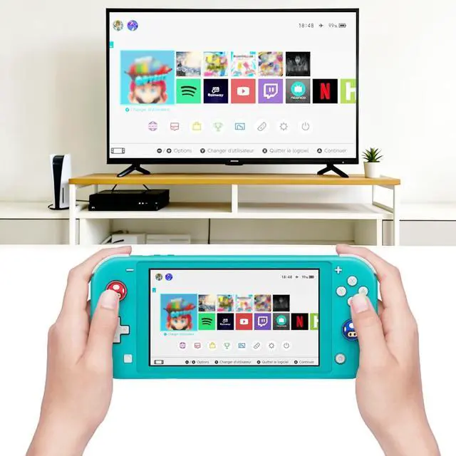 Alt view image 5 of 6 - Thumb Grip Caps for Nintendo Switch 1/ OLED/Lite, 4 Pcs Silicone Thumb Grip Caps for Nintendo Switch Joystick Cover Cute Accessories Joy con Thumb Grips - Blue&Red