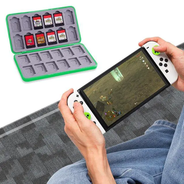 Alt view image 6 of 6 - Thumb Grips Caps for Nintendo Switch 1/ OLED/Lite, 4 Pcs Silicone Thumb Grip Caps for Nintendo Switch Joystick Cover Cute Accessories Joy con Thumb Grips - Green