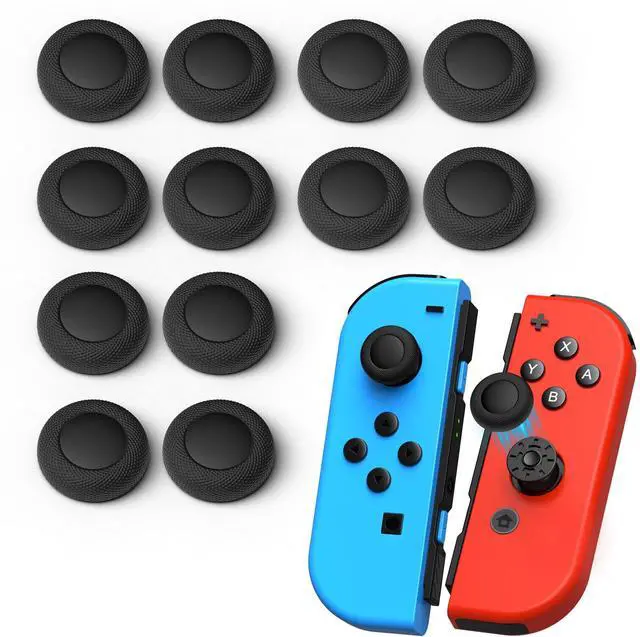 Main image of 12 Pack Replacement Joystick Caps Thumb Grips for Nintendo Switch/OLED/Lite, Anti-Slip TPU Diamond Texture Analog Stick Covers for JoyCon Controller Repair Kit Accessories