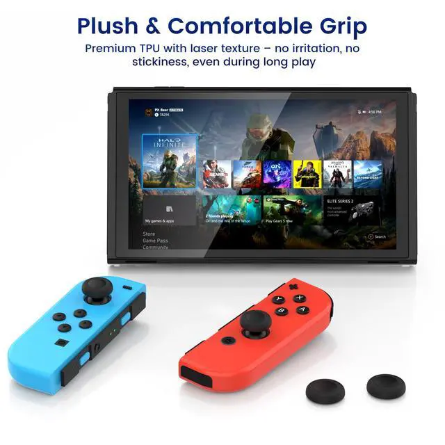 Alt view image 5 of 7 - 12 Pack Replacement Joystick Caps Thumb Grips for Nintendo Switch/OLED/Lite, Anti-Slip TPU Diamond Texture Analog Stick Covers for JoyCon Controller Repair Kit Accessories