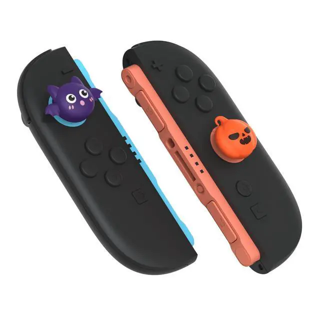 Alt view image 7 of 7 - Thumb Grips for Nintendo Switch 2 | Silicone Joystick Caps (6-Pack) - Cute Accessories Analog Stick Covers for Joycon 2 - Halloween Pumpkin Bat with Spooky Ghost