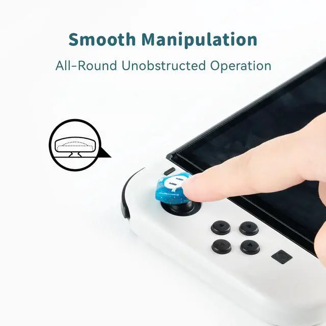 Alt view image 3 of 7 - Thumb Grip Caps Compatible with Nintendo Switch, Soft Silicone Joystick Cover for Nintendo Switch/OLED/Lite Controller, 4PCS - Wonder Flower