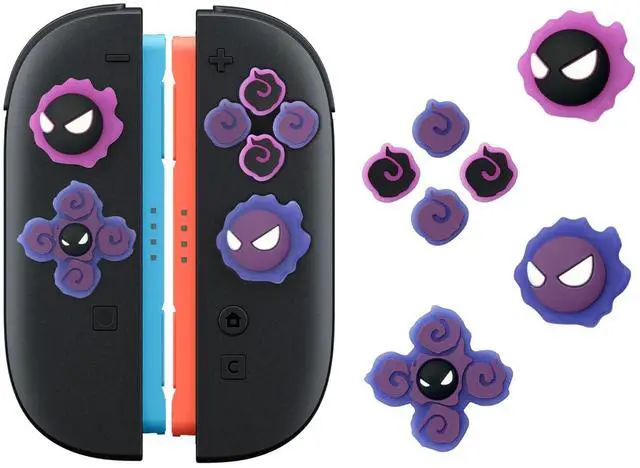 Main image of ABXY Buttons Sticker Joystick Cover Caps for Switch 2, Cross D-Pad Button Caps Silicone Thumb Grips Set Compatible with Nintendo Switch 2 Controller - Gastly