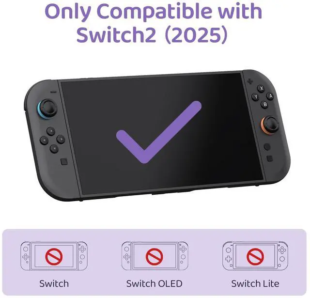 Alt view image 2 of 7 - ABXY Buttons Sticker Joystick Cover Caps for Switch 2, Cross D-Pad Button Caps Silicone Thumb Grips Set Compatible with Nintendo Switch 2 Controller - Gastly