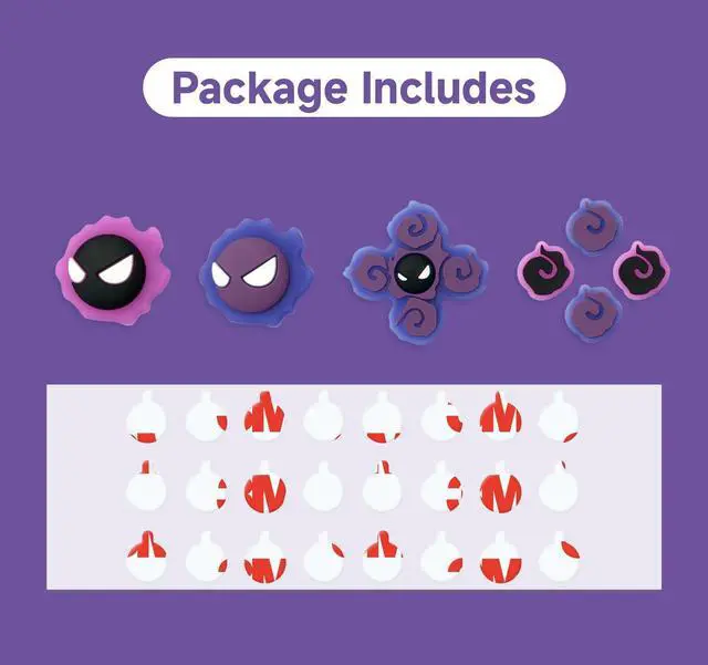 Alt view image 4 of 7 - ABXY Buttons Sticker Joystick Cover Caps for Switch 2, Cross D-Pad Button Caps Silicone Thumb Grips Set Compatible with Nintendo Switch 2 Controller - Gastly