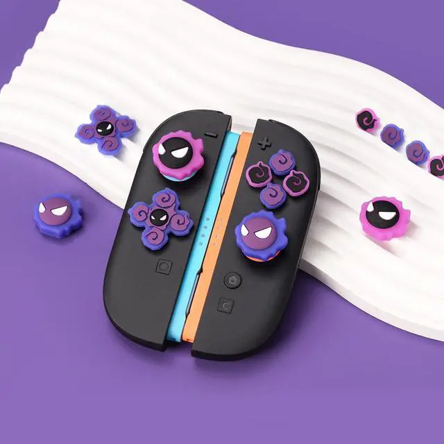 Alt view image 6 of 7 - ABXY Buttons Sticker Joystick Cover Caps for Switch 2, Cross D-Pad Button Caps Silicone Thumb Grips Set Compatible with Nintendo Switch 2 Controller - Gastly