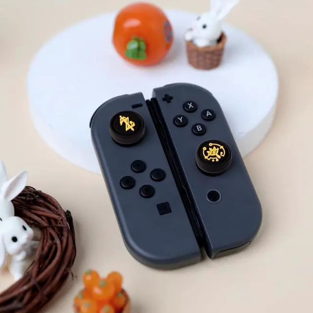 Alt view image 5 of 7 - Switch Thumb Grips, Cute Joystick Caps for Nintendo Switch Lite/Switch OLED, 4 PCS Kawaii Thumbstick Cover Analog Stick Button Cover for NS Joy Con Controller (Black Z Eyes)