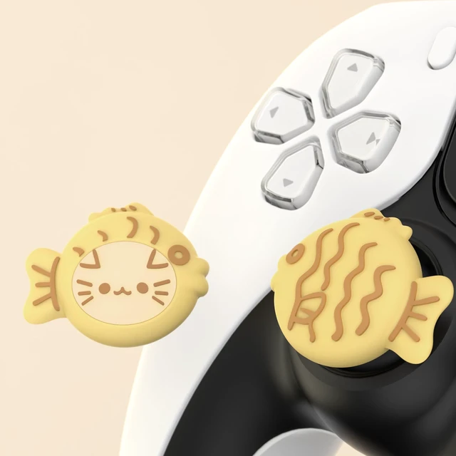 Alt view image 4 of 7 - PlayVital Cute Thumb Grip Caps for Nintendo Switch 2 Pro, Switch Pro Controller, Joystick Caps Cover for ps5, Edge, ps4, Xbox Series X/S, Xbox One, Elite Series 2 Controller - Taiyaki Kitten