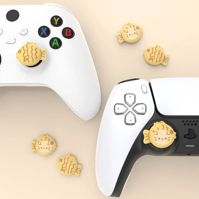 Alt view image 6 of 7 - PlayVital Cute Thumb Grip Caps for Nintendo Switch 2 Pro, Switch Pro Controller, Joystick Caps Cover for ps5, Edge, ps4, Xbox Series X/S, Xbox One, Elite Series 2 Controller - Taiyaki Kitten
