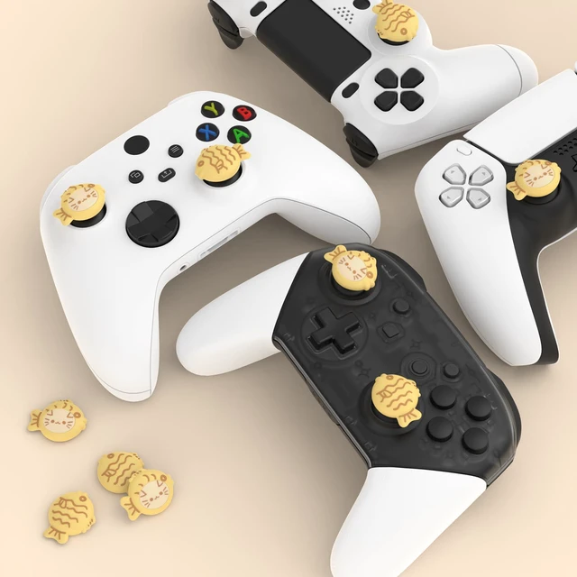 Alt view image 7 of 7 - PlayVital Cute Thumb Grip Caps for Nintendo Switch 2 Pro, Switch Pro Controller, Joystick Caps Cover for ps5, Edge, ps4, Xbox Series X/S, Xbox One, Elite Series 2 Controller - Taiyaki Kitten