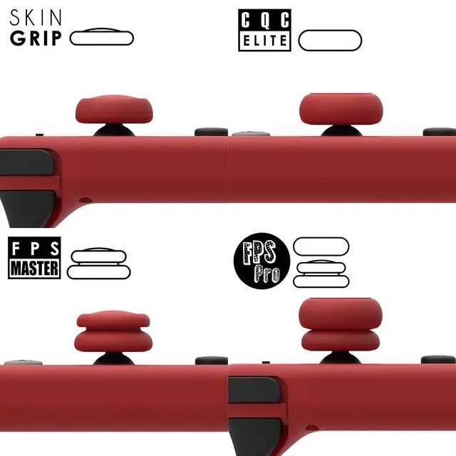 Alt view image 4 of 7 - Skin, CQC and FPS Thumb Grip Set Joystick Cap Analog Stick Cap for Nintendo Switch Joy-Con Controller - Dark Red, 3 Pairs(6pcs)