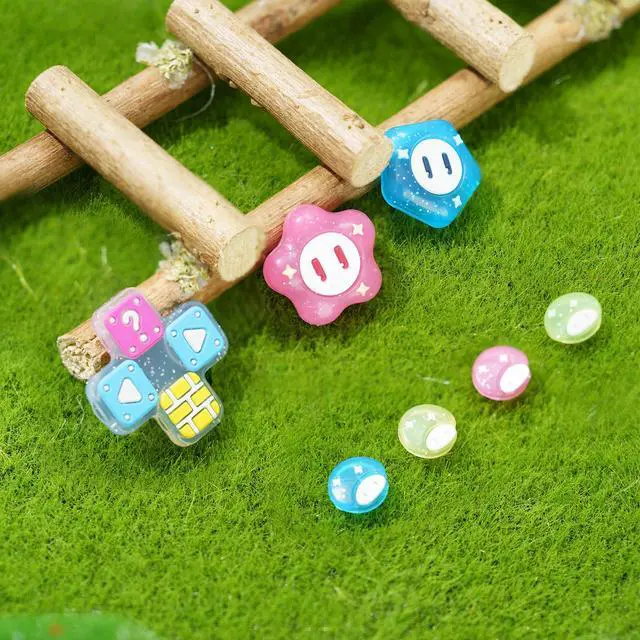 Alt view image 7 of 7 - ABXY Buttons Sticker Joystick Cover Caps, Cross D-Pad Button Caps Silicone Thumb Grips Set Compatible with Nintendo Switch/OLED Controller (Jelly Flower)