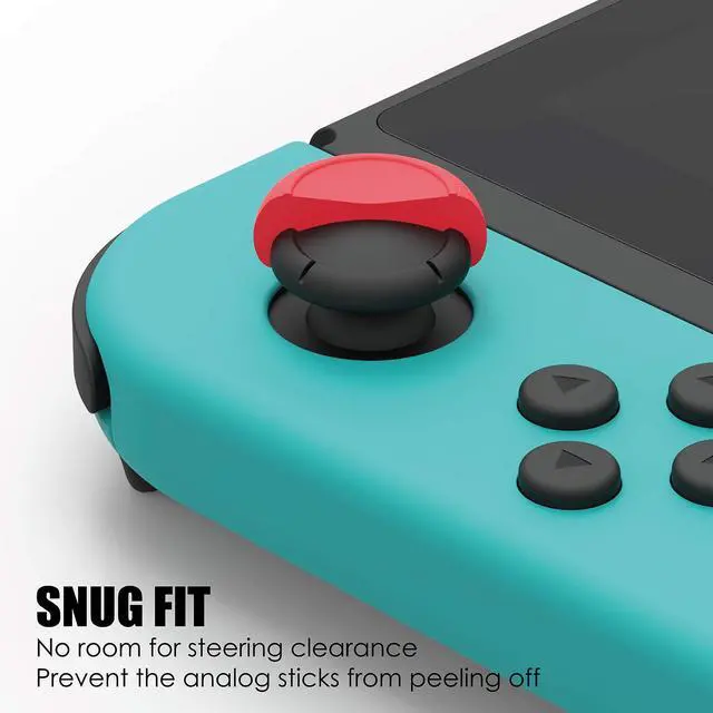 Alt view image 3 of 6 - Skin, CQC and FPS Thumb Grip Set Joystick Cap Analog Stick Cap for Nintendo Switch Joy-Con Controller - Neon Pink+Green, 3 Pairs(6pcs)