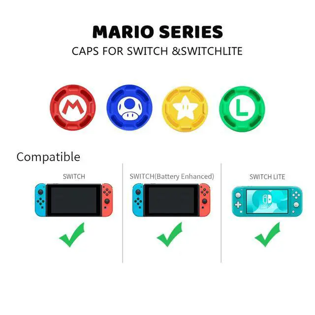 Alt view image 5 of 5 - 4Pcs Silicone Joystick Thumb Stick Grip Cover for Nintendo Switch Joy-Con Controller/Switch OLED/Switch Lite Limited Edition