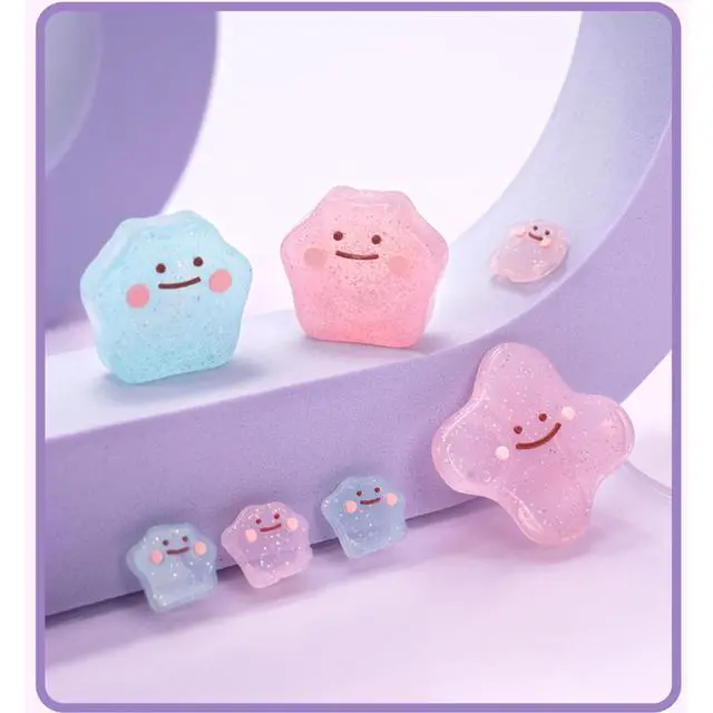 Alt view image 6 of 7 - Cute Silicone Cross D-Pad Button Caps Silicone Thumb Grips Set, ABXY Key Buttons Sticker Joystick Cover Caps Compatible with Nintendo Switch 2 - Versatile Elves (Purple, Blue) Switch 2