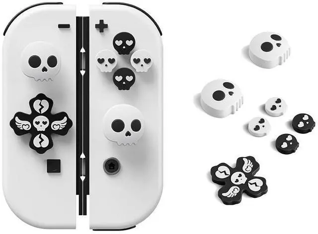 Main image of Halloween Cross D-Pad Button Caps Set Joystick Cover,Cool Switch Thumb Grip Caps Compatible with Nintendo Switch/OLED/Lite,Soft Silicone ABXY Key Buttons Joystick Cap Covers Accessories
