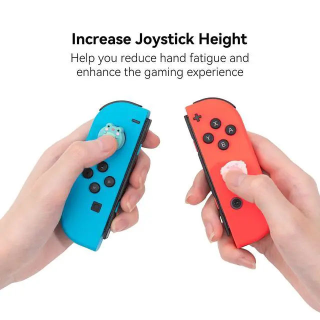 Alt view image 3 of 7 - Cute Animal Theme Silicone Joycon Thumb Grip Caps,Compatible with Nintendo Switch/OLED/Switch Lite,4PCS - Frog & Axolotl