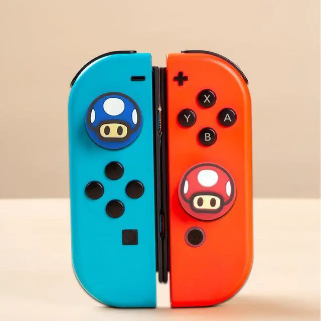 Alt view image 4 of 7 - Silicone Joycon Thumb Grip Caps, Joystick Cover Compatible with Nintendo Switch/OLED/Switch Lite,4PCS (Mushroom)