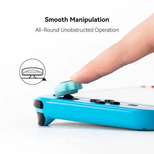 Alt view image 5 of 7 - Joycon Thumb Grip Caps Compatible with Splatoon Nintendo Switch, Soft Silicone Joystick Cover for Nintendo Switch/OLED/Lite Controller, 4PCS - Squid & Octopus (Luminous-Cyan&Green)