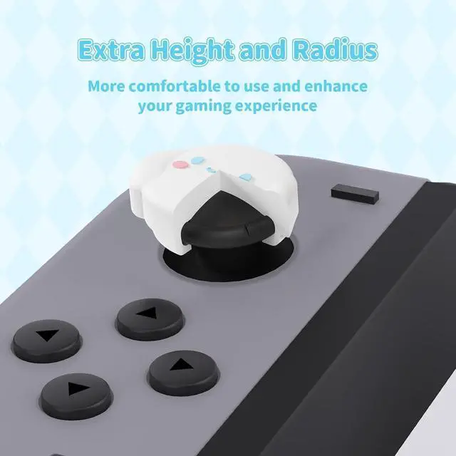 Alt view image 3 of 7 - 4PCS Thumb Grips Caps Compatible with Switch/OLED/Lite, Kawaii Charactor Thumbs Grip, Soft Silicone Switch Joystick Cover for JonCon, Cute Dog Style, Pink & White