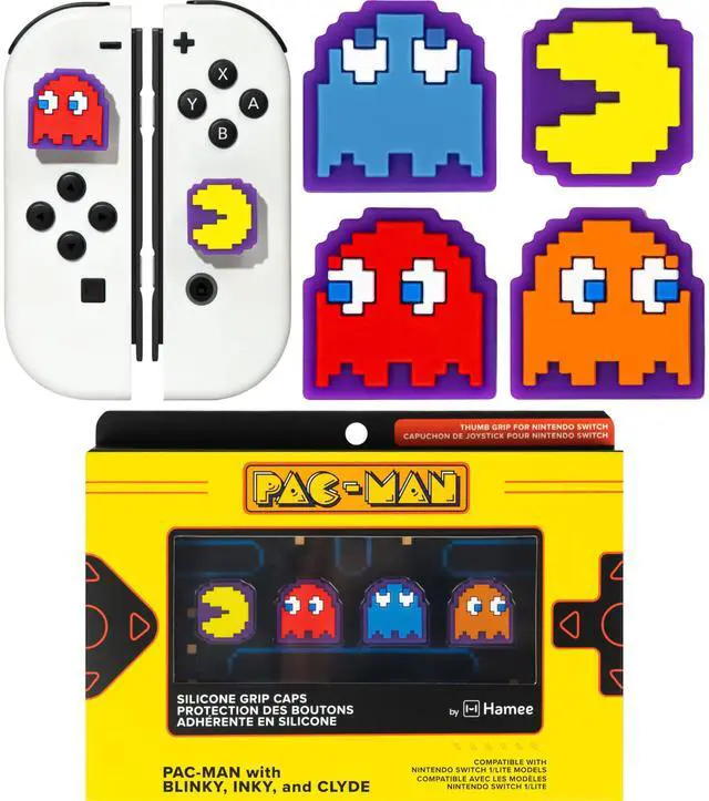 Main image of PAC-MAN Thumb Grips Character Joystick Grip Cover Silicone Soft Caps