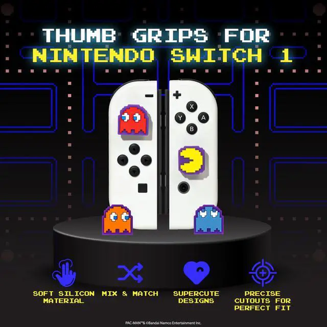 Alt view image 2 of 7 - PAC-MAN Thumb Grips Character Joystick Grip Cover Silicone Soft Caps