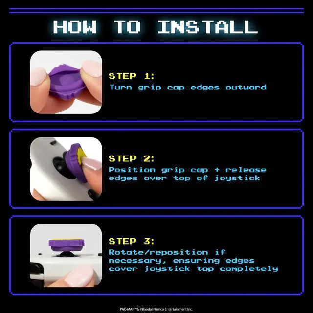 Alt view image 5 of 7 - PAC-MAN Thumb Grips Character Joystick Grip Cover Silicone Soft Caps