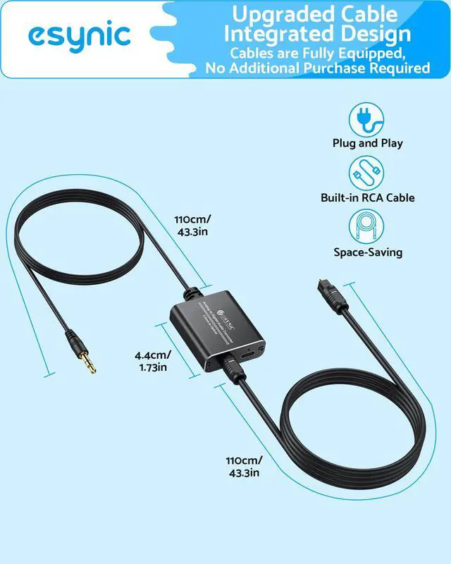 Alt view image 4 of 7 - Professional 7 ft Long 3.5mm to Toslink Optical Audio Adapter