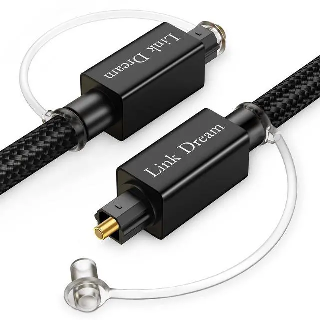Main image of Optical Audio Cable 6 Feet Digital Audio Optical Cable Nylon Braided Toslink Optical Cable 24 Gold-Plated for Sound Bar, TV, Home Teather, CD/DVD, PS4 & More