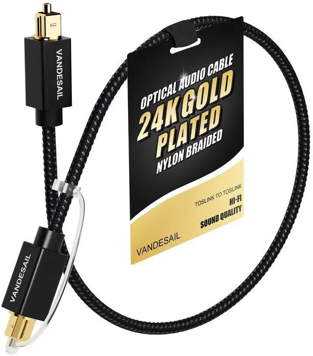 Main image of Short Optical Audio Cable 1 FT/0.3M, Nylon Braided