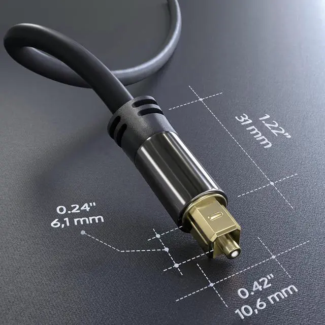 Alt view image 3 of 7 - Digital Optical Audio Cable 6 Feet, Fiber Optic TOSLINK S/PDIF Cord for Soundbar TV Home Theater Gaming