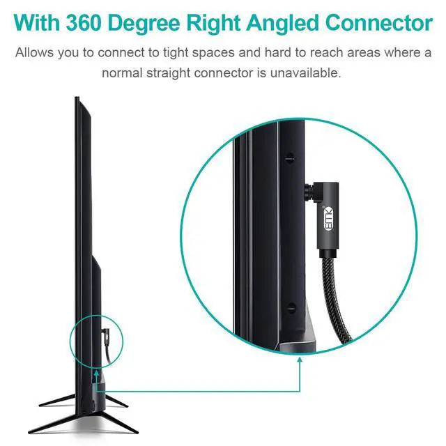 Alt view image 3 of 7 - 90 Degree Toslink Optical Cable 360 Degree Free-Rotating Plug Fiber Optic Cable S/PDIF Toslink Male to Male for Home Theater, Sound Bar, TV, PS4, Xbox,Grey (6.6ft/2m)