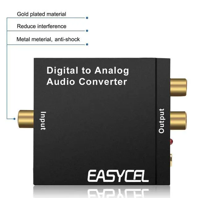 Alt view image 5 of 7 - Audio Digital to Analog Converter DAC with 3.5mm Jack, Optical SPDIF Toslink Coaxial to Analog Stereo L/R Converter with Optical Cable and Power Adapter for PS3 PS4 Xbox