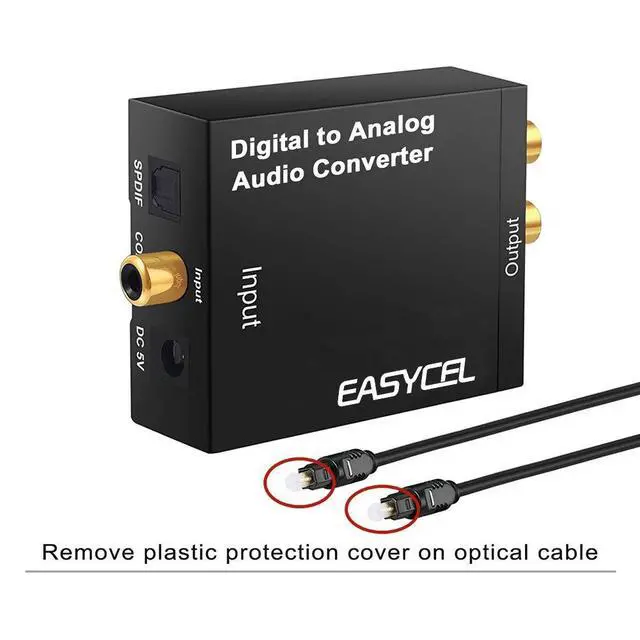 Alt view image 6 of 7 - Audio Digital to Analog Converter DAC with 3.5mm Jack, Optical SPDIF Toslink Coaxial to Analog Stereo L/R Converter with Optical Cable and Power Adapter for PS3 PS4 Xbox