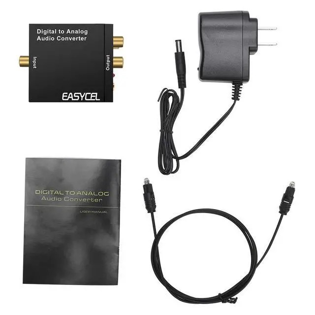 Alt view image 7 of 7 - Audio Digital to Analog Converter DAC with 3.5mm Jack, Optical SPDIF Toslink Coaxial to Analog Stereo L/R Converter with Optical Cable and Power Adapter for PS3 PS4 Xbox